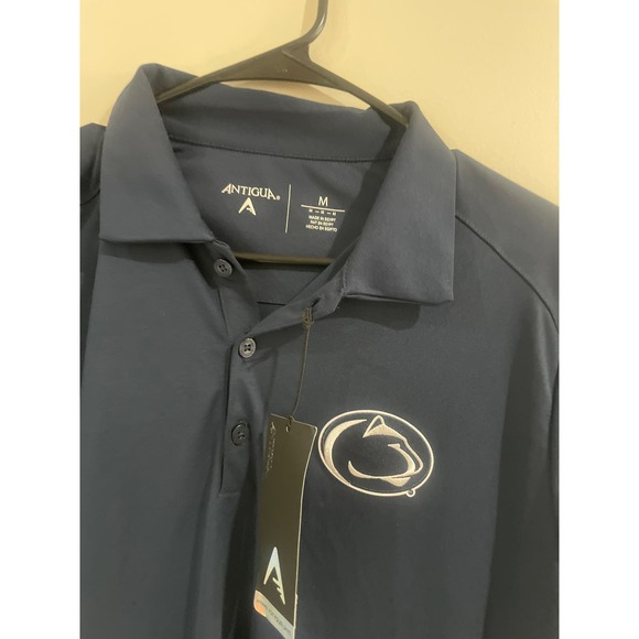 NWT Men’s Medium Golf Polo Penn State University Nittany Lions Navy Blue Antigua - Picture 2 of 3